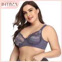 INTIMA บราลูกไม้ขนาดใหญ่เซ็กซี่สำหรับผู้หญิงยกทรงแบบเต็มตัวบราแบบเต็มตัวทำจากบรายกกระชับหน้าอกไร้ตะเข็บบางเฉียบสวมใส่สบาย