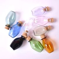 Small Wine Jar Glass Bottle Multiple Colors Mini Miniature Wine Jar Bottle DIY Cork Little Bottles Gift Tiny Jars Vials