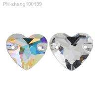 Heart Shape Glass Rhinestones Flatback Crystal Beeds Diamond Sew on for Dress Decoration Rhinestones for Crafts Gemstones