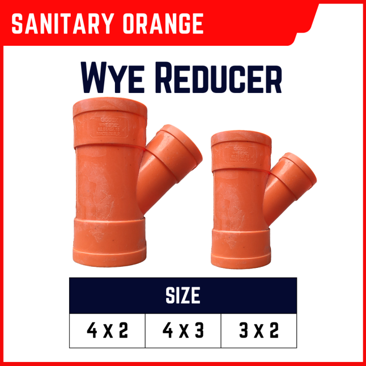 Sanitary Orange Wye Reducer Available Size (4x2