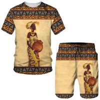 Funny African Girl Print Tees/Suits Dashiki Ethnic Style Men/Women Casual T-Shirts Shorts Set Fashion Couple Streetwear Clothing