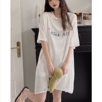 --SY23726◆♀✹ 3 catties summer ghtdress ice silk cool feeg 23 s sle high-value lazy loose versn pure dre jamas women