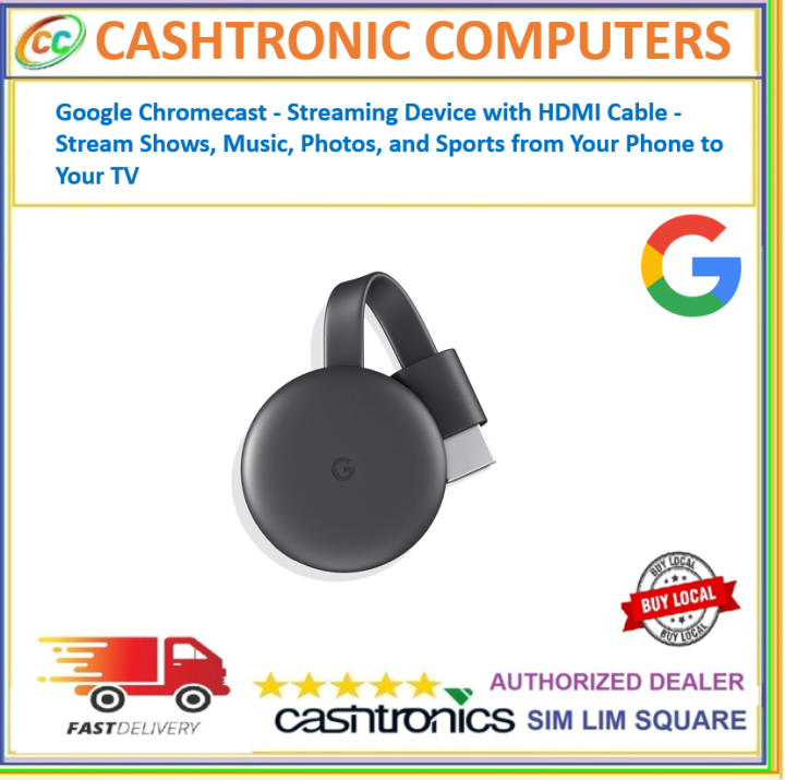 Google Chromecast Streaming Device with HDMI Cable Stream Shows