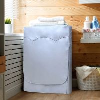 Drum Washing Machine Cover Silver Coated Oxford Cloth Cleaning Waterproof Dust Cover Polyester Dryer Dust Cover Household Goods