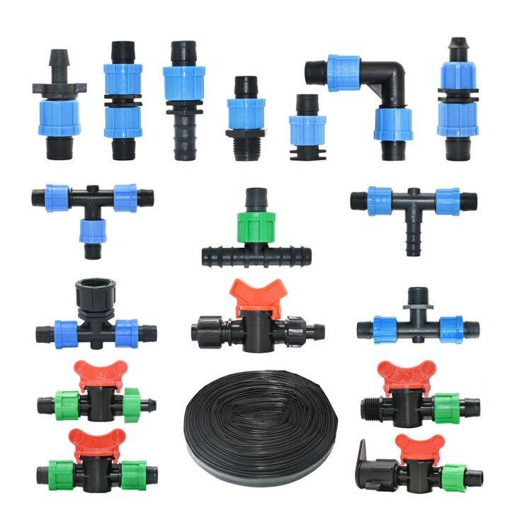 yf-16mm-irrigation-drip-tape-connectors-pe-tube-straight-tee-elbow-end-plug-garden-system