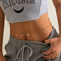 Pearl Layered Waist Chain Women Belly Chain Boho Body Chain for Summer Beach Sports Travel Party (Gold/Silver) Classic and Sexy