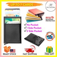 UP TO 7 CARDS! RFID Protected Card Wallet Slim Pop Up Metal Card Holder Wallet For Man &amp; Woman Anti RFID