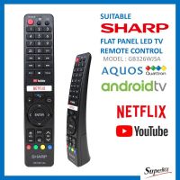 Sharp รีโมตคอนโทรลทีวี แบบเปลี่ยน สําหรับ Sharp GB326 Android YouTube Netflix