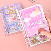 HUA JIA XIN เครื่องเขียนเคสใสการ์ตูน6แฟ้มอุปกรณ์การเรียนแบบ DIY ของขวัญสำหรับนักเรียนสิ่งที่ต้องทำสมุดบันทึกประจำวันของเด็กผู้หญิงสมุดวางแผนรายสัปดาห์วาระประจำวันสมุดบันทึกหลวม