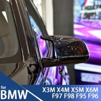 ฝาเคสโทรศัพท์กระจกมองหลังรถคาร์บอนไฟเบอร์สำหรับ BMW X3M X4M F97 F98 2019-2023 X5M F95 X6M F96 2020-2023กระจกข้างขอบเคสโทรศัพท์กระจก