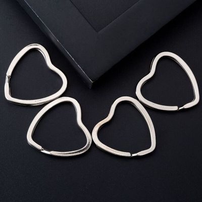 10PCS Heart Metal Key Holder Split Rings Keyring Keychain Hoop Loop DIY Key Chains