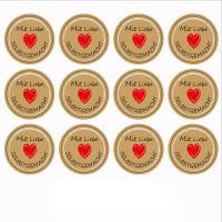 1200pcs wholesale sealing sticker Round kraft paper MIT LIEBE SELBSTGEMACHT graffiti Cowhide Envelope packaging seal 35cm Stickers Labels