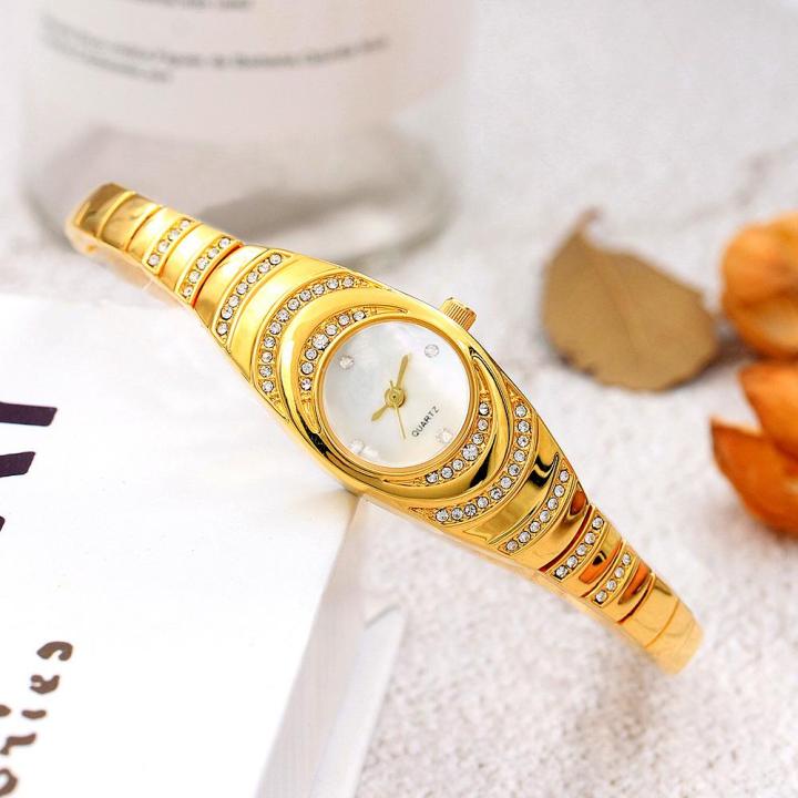 สร้อยข้อมือผู้หญิงนาฬิกาข้อมือประดับเพชรระลอกใหม่นาฬิกาผู้หญิงกำไลข้อมือใบหน้า-fritillaria-จุดนาฬิกาผู้หญิง