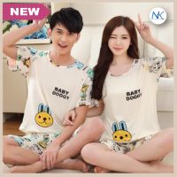 nkshop ชุดนอนคู่ เซตชุดนอน สุดฮิต ชุดนอนขาสั้น ชุดนอนน่ารักๆ ชุดนอนคาวาอิ ชุดนอนลายการ์ตูน (ราคา/2ชุด) Free size