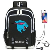 ร้อน, ร้อน★XL Mr Beast backpack Outdoor bag Primary junior high school students schoolbag large capacity Charging Travel bag LX