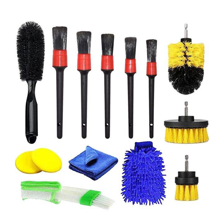 17 14PCS Detailing Brush Set 5 Detail Brush 3 Drill Brush for Car ...