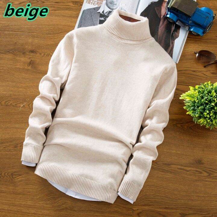 codtheresa-finger-new-sweater-mens-fashion-casual-solid-color-long-sleeved-high-collar-warm-knit-sweater