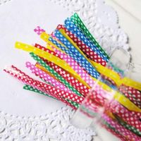 【HOT】✢㍿ 250Pcs/pack Dot Print Twist Ties Wire Pops Gifts Packgae