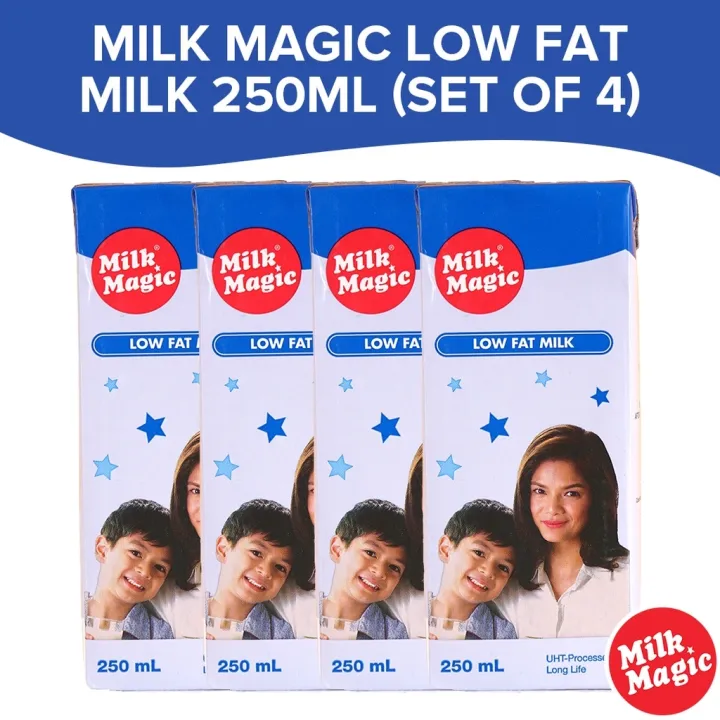 Milk Magic Low Fat Milk 250ml Set Of 4 Nutritious Health Drink Grocery Item Baon Pack 4124