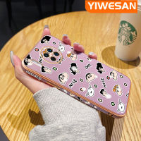 YIWESAN เคสสำหรับ Huawei Mate 30 Pro ลายการ์ตูนเครยอนชินจังเคสมือถือซิลิโคนชุบสุดหรูขอบสี่เหลี่ยมกันกระแทกฝาครอบหลังป้องกันเลนส์กล้องเคสนิ่ม