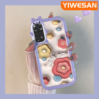 เคส Chenyyka สำหรับ Xiaomi MI Redmi โน๊ต11 S Note 10S Note 10S Poco M5s Note 11 SE เคสแฟชั่น3D ลายดอกไม้สีรุ้งน่ารักเล็กๆน้อยๆปกป้องมอนสเตอร์เลนส์กล้องถ่ายรูปเคสมือถือกันกระแทกและป้องกันรอยขีดข่วน