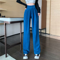 Corduroy Women Y2K Straight Pants women Winter Plush Thick Pants Lambskin Cashmere Trousers High Waist Cotton Loose Female