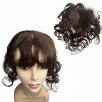 【YY】14inch Body Wavy Clip on Human Hair Topper for Women zilian Hair Extensions Hairpiece For Thinning Hair Inc. Resacese Volume Remy