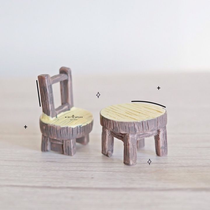 ชุดโต๊ะเก้าอี้สีน้ำตาล-โต๊ะเก้าอี้จัดสวน-ชุดโต๊ะเก้าอี้จิ๋ว-เลือกแบบ