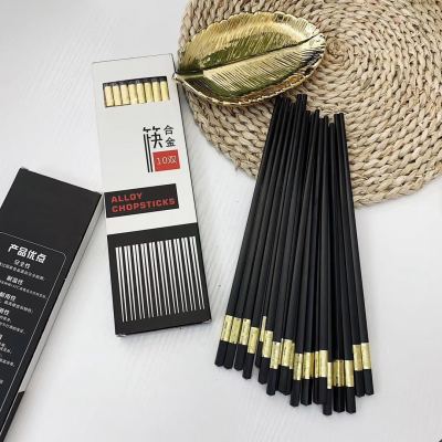 【cw】 Stall Chopsticks Sets Gift Alloy Chopsticks Household Alloy Chopsticks Black Alloy Chopsticks Japanese Dropshipping ！TH