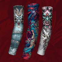 3D Tattoo Ice Fabric Running Arm Sleeves UV UPF50 Protection Breathable Sport Cycling Fitness Men Women Arm Warmers Sleeve