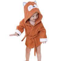 2-6 year Baby Robe Cartoon Hoodies Girl Boys Sleepwear Good Quality Bath Towels Kids Soft Bathrobe Pajamas Childrens Clothing