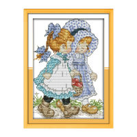 Work together with one heart cross stitch kit DIY hand embroidery set craft handmade needlework set