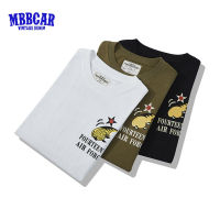 เสื้อยืดแขนสั้นสำหรับเด็กผู้ชายพิมพ์ลายการ์ตูนย้อนยุค MBBCAR 2023ฤดูร้อนใหม่200G Ami สีกากีจีน