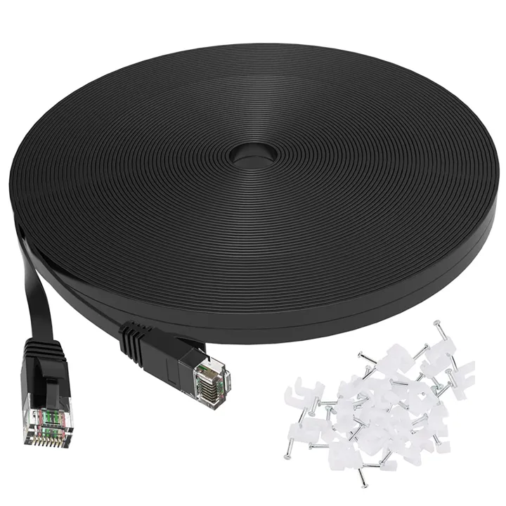 Cat 6 Cable 75 ft, Long Flat Network LAN Patch Cord