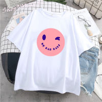 Smiley Face Printed Whatever Harajuku T-shirt Ladies 2021 New Fashion Tops Tees Shirt Casual Short Sleeve Graphic Tshirts Women