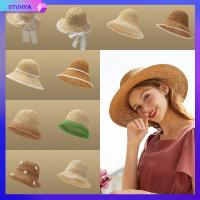 BTVHYA กิจกรรมกลางแจ้งกลางแจ้ง ฤดูร้อนฤดูร้อนฤดูร้อน หมวกป้องกันรังสียูวี หมวกฟางฟาง หมวกกันแดดสำหรับผู้หญิง หมวกและหมวกแก็ป หมวกกันแดดหมวก