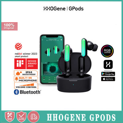 HHOGene GPods โลกมีการควบคุมแสงครั้งแรกสองหูฟังบลูทูธตัดเสียงรบกวนด้วยเสียงที่สมจริงชาร์จเร็ว IPX4