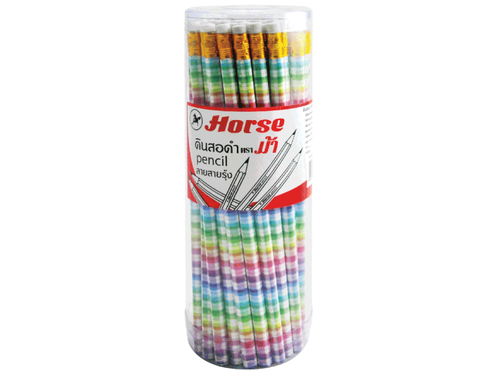 horse-ตราม้าดินสอดำ-hb-ตราม้า-ลายสายรุ้ง-1x50-กระป๋อง