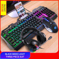 3 In 1 Gaming Keyboard Mouse Headset Set Mechanical Feel Game 104 Keys 3200DPI Mice Headphone Combos For PC Gamer