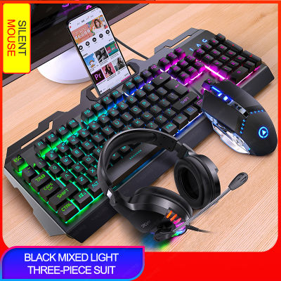 3 In 1 Gaming Keyboard Mouse Headset Set Mechanical Feel Game 104 Keys 3200DPI Mice Headphone Combos For PC Gamer