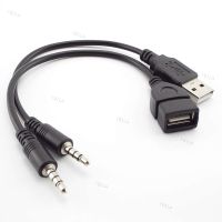 3.5mm 4 pole stereo Jack Male to USB 2.0 Type A male female Audio AUX connector Cable OTG Converter Adapter for car YB1TH