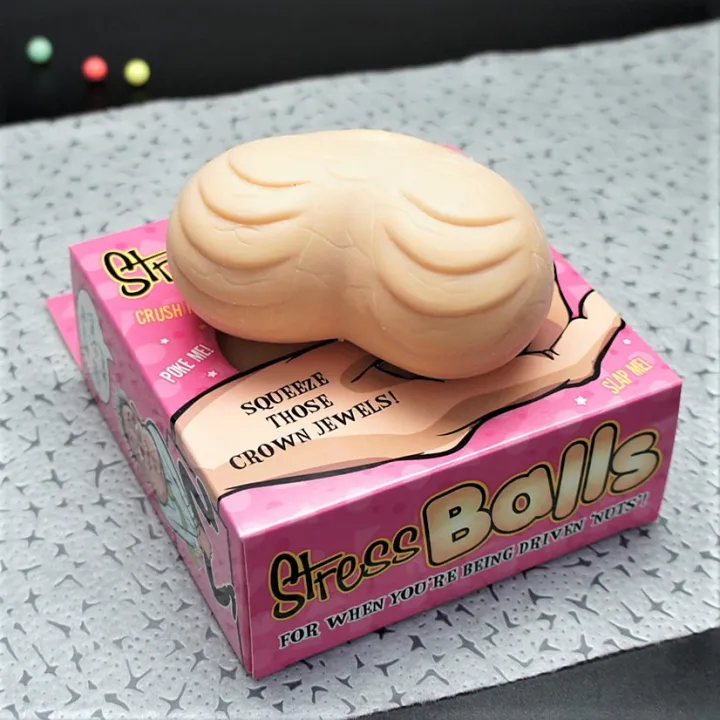 Soft Squishy Scrotum Shaped Stress Ball Naughty Gift Funny Prank Toy