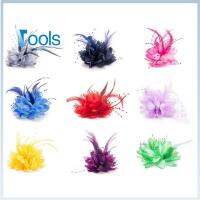 TOOLS 421STORE สุภาพสตรี Fascinator การแสดงเต้นรำละติน เข็มกลัด กิ๊บติดผมขนนก กิ๊บติดผมเจ้าสาว ข้อมือดอกไม้ อุปกรณ์ผมจัดงานแต่งงาน