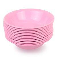 ถ้วย ชามพลาสติก ขนาด 20ซม. (สีชมพู) รุ่น Pink-circle-bowl-00h-T5