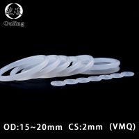 10PCS/lot White Silicone Ring Silicon/VMQ O ring 2mm Thickness OD15/16/17/18/19/20*2mm Rubber O-Ring Seal Gaskets Rings Washer Gas Stove Parts Accesso