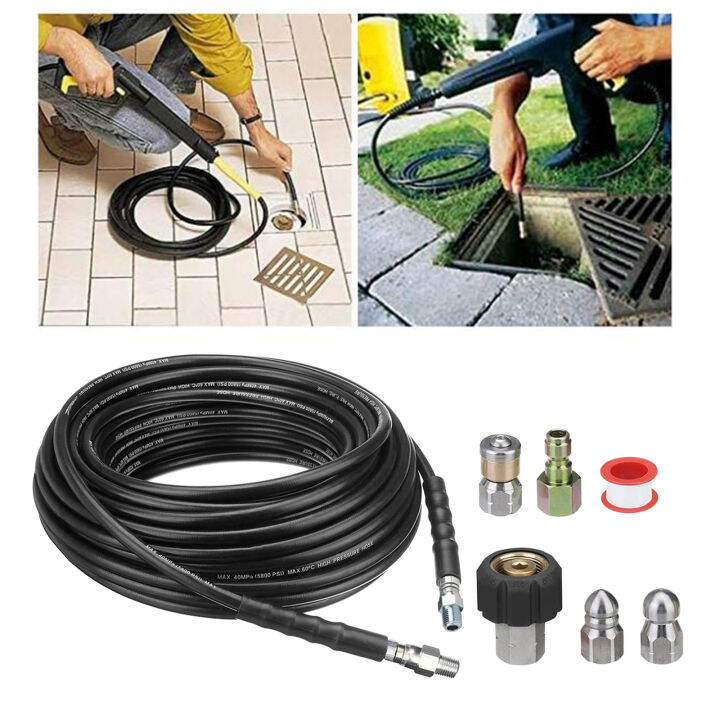 Blesiya Pressure washer drain cleaning hose, sewer jetter hose,drain
