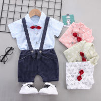 IENENS 2023 New Boy Clothing Sets Summer Baby Boy Cartoon Clothes Suit Short Sleeves Shirts+Shorts Outfits Set for Kids 0-4Years