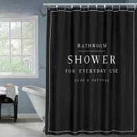 Top Quality Shower Curtain Simple Black White Letters Pattern Waterproof Multi-size peach skin Bathroom Shower Curtain Curtains