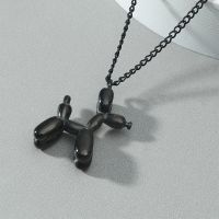 Balloon Small Dog Shape Pendant Necklace Stainless Steel Male Sweater Chain Hiphop Style Accessories Fashion Chain Necklaces