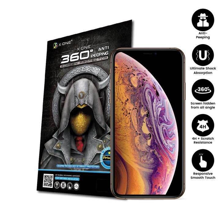 apple-iphone-xs-x-one-360-ตัวป้องกันหน้าจอด้านความเป็นส่วนตัวป้องกันการแอบ